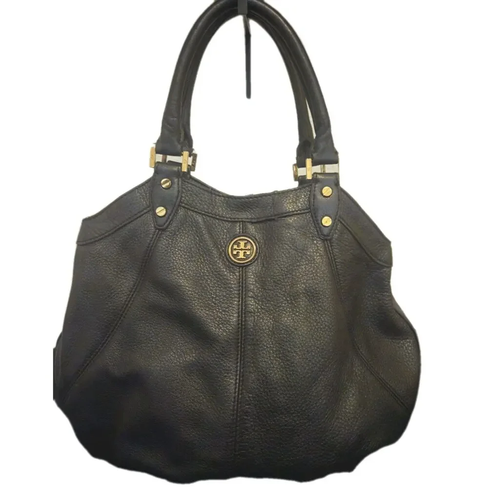 Tory Burch DAKOTA Black Leather Hobo/Shoulder Bag 16x13x3 *READ - Picture 4 of 16